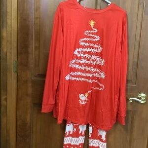 Festive Red Christmas Tree Kids Pajamas
